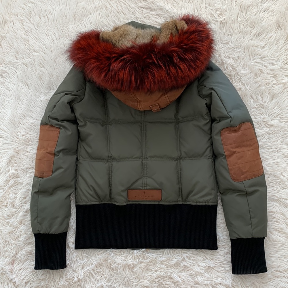 Nicole Benisti Fordham intarsia fur trim bomber sz S in great condition - Picture 10 of 15
